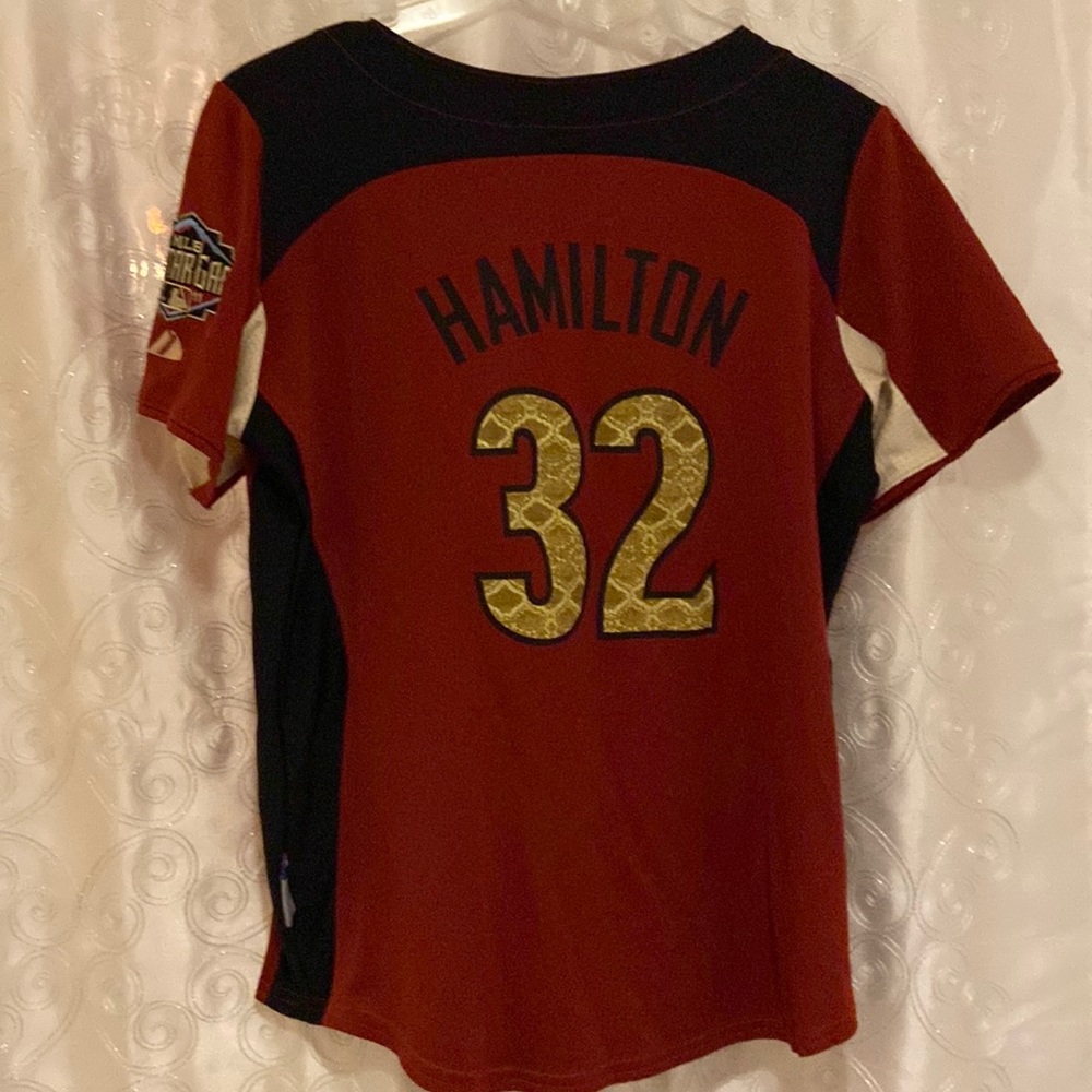 Majestic 2011 MLB Allstar Game Rangers Josh Hamilton Jersey Womens Size Medium💥